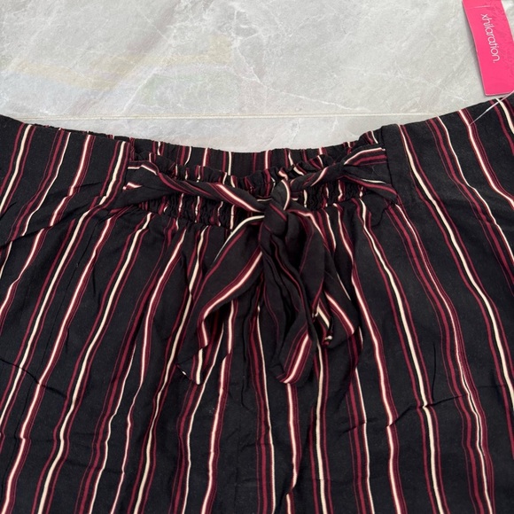 Women’s Xhiliration Target Striped Tie Front Pants Pockets Plus Size XXL - Picture 4 of 16